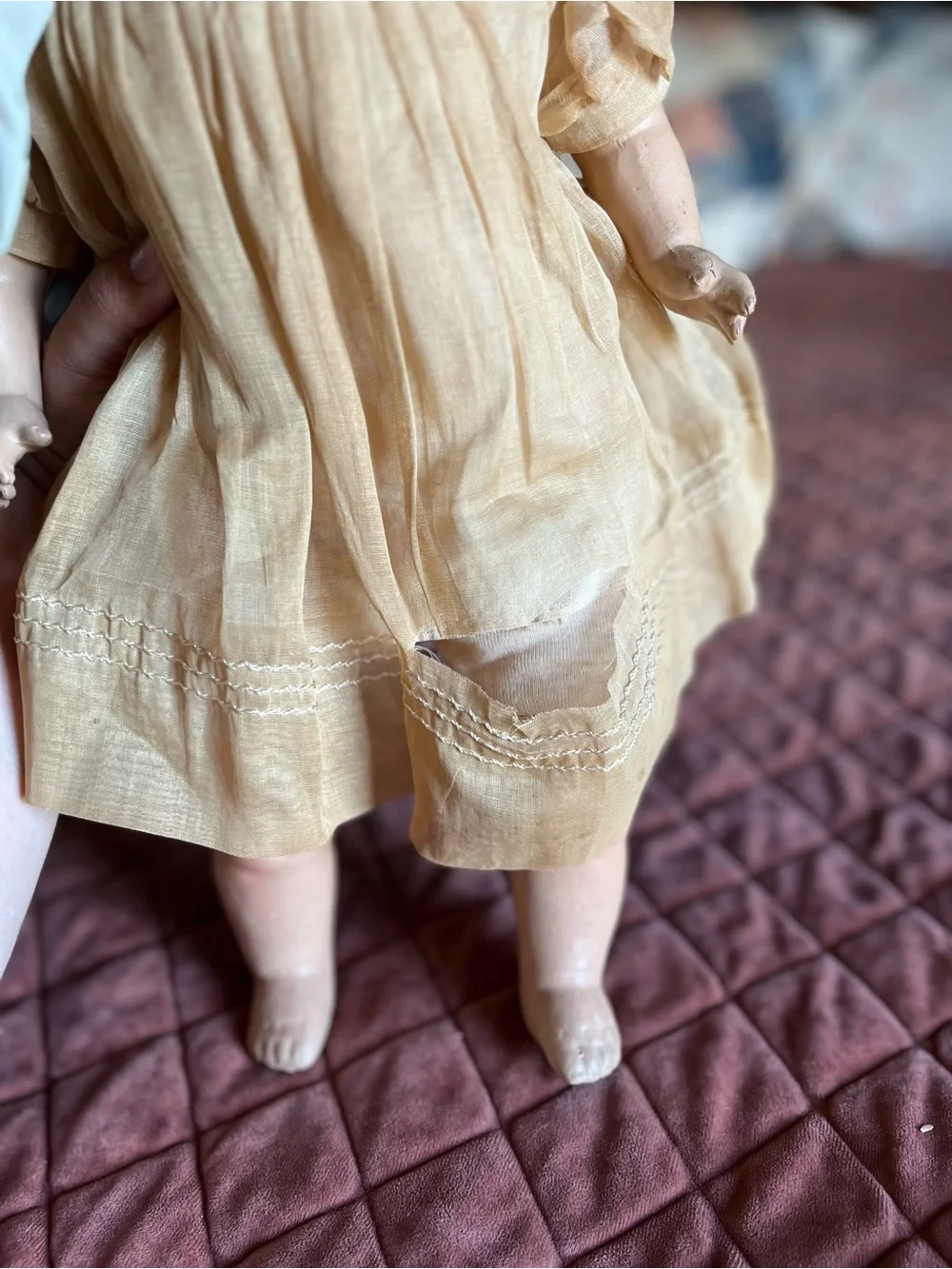 Antique Vintage Doll sleeping eyes cloth body